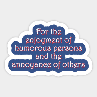 Humorous Persons Sticker